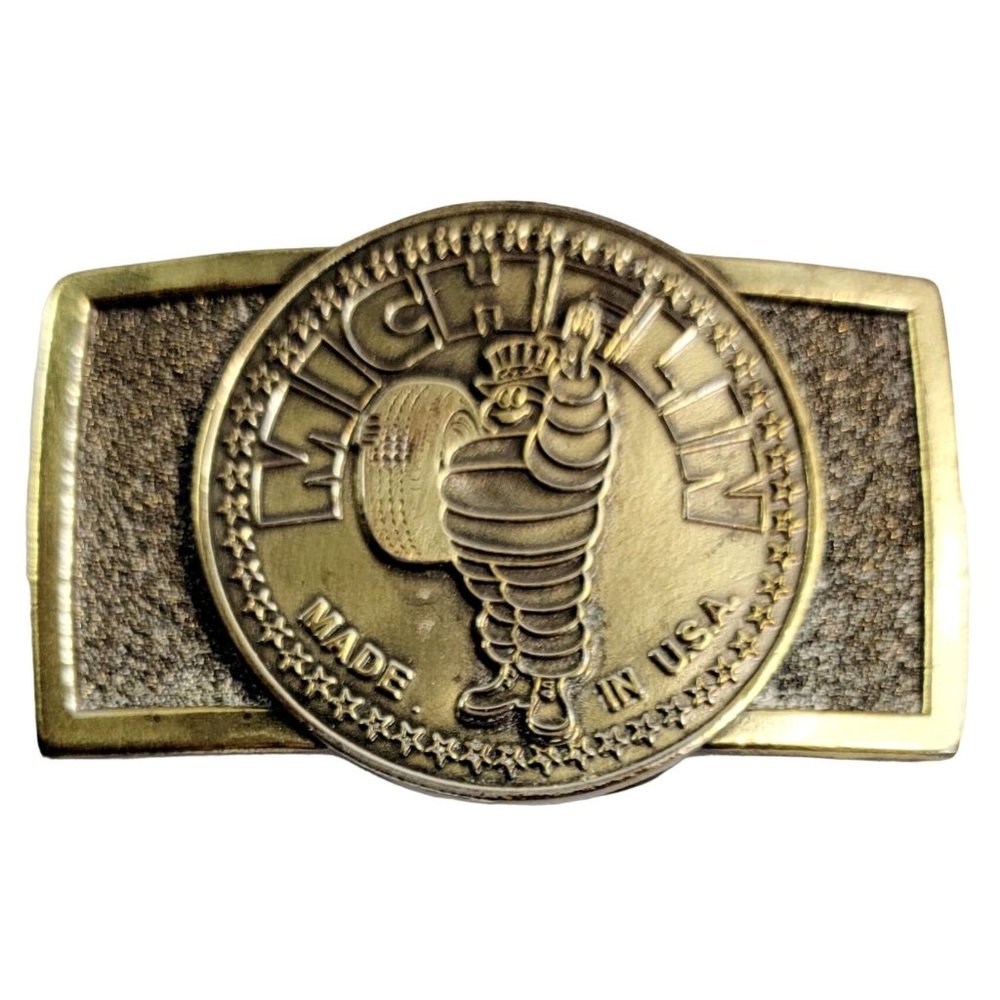 Vintage Michelin 1976 Belt Buckle Great American Buckle Co. Made In USA